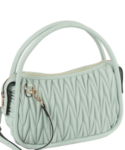 Puffy Chevron Quilted Tote Crossbody Bag LP105-Z MINT
